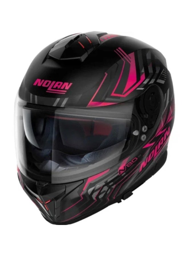 Nolan N80-8 TURBOLENCE N-COM FLAT BLACK (RED) Helmet - Image 1