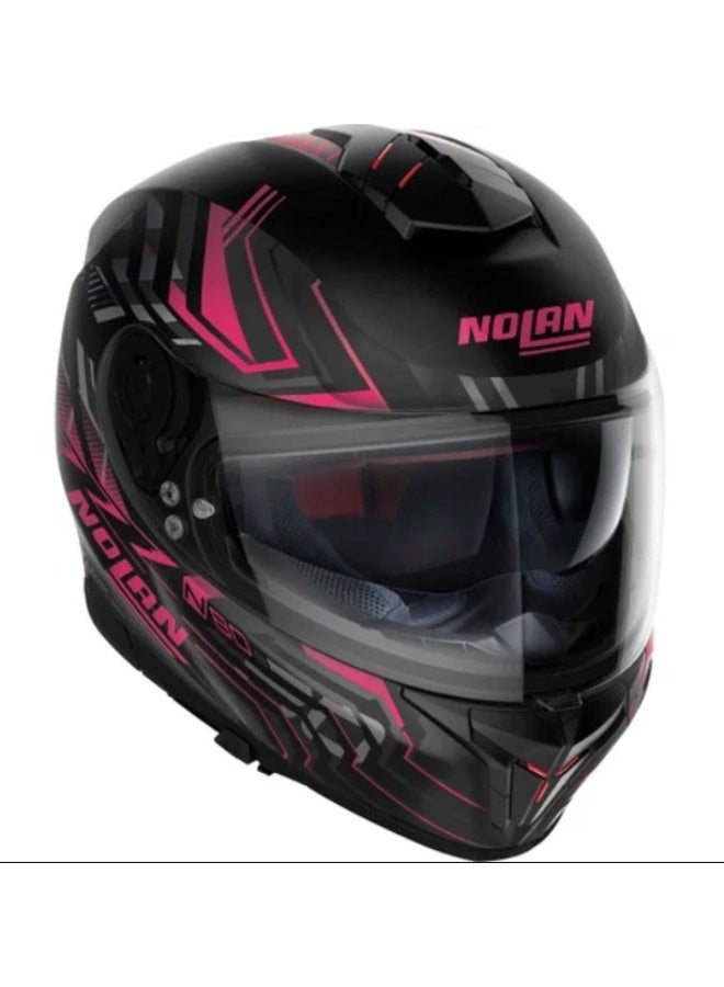 Nolan N80-8 TURBOLENCE N-COM FLAT BLACK (RED) Helmet - Image 2