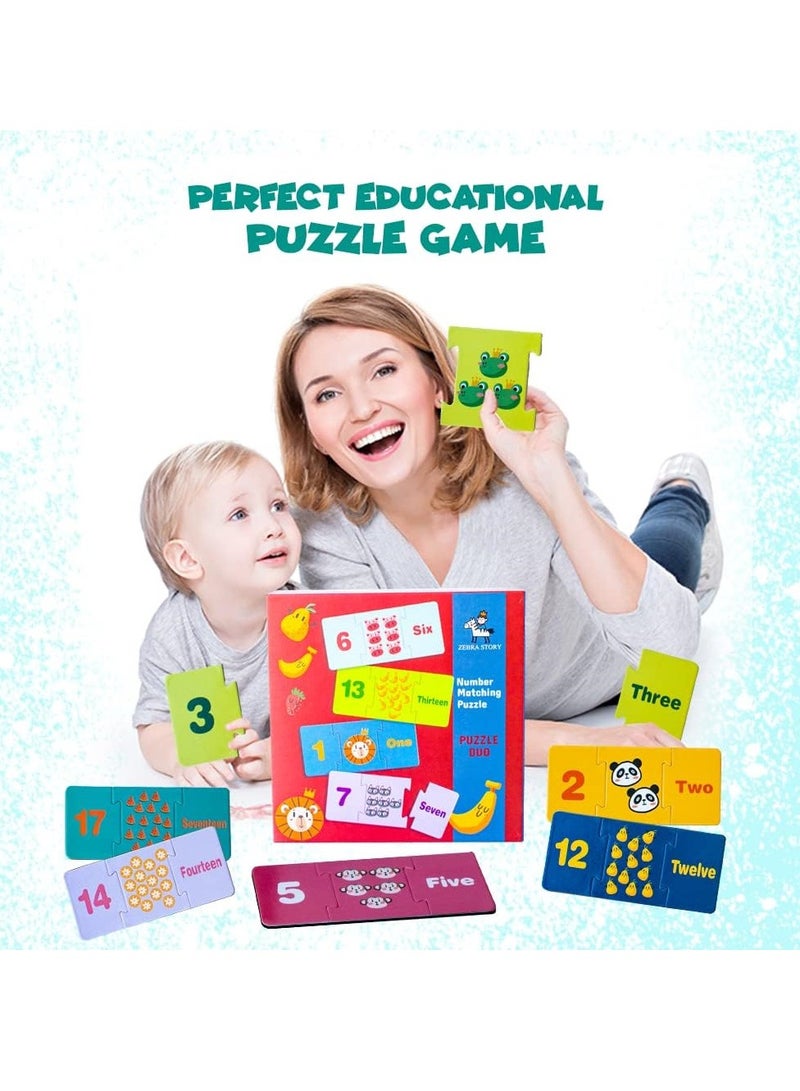 Duo Matching Puzzle Numbers | Kids Jigsaw Educational Learning Toy | Fun Number Recognition Puzzle - Image 3