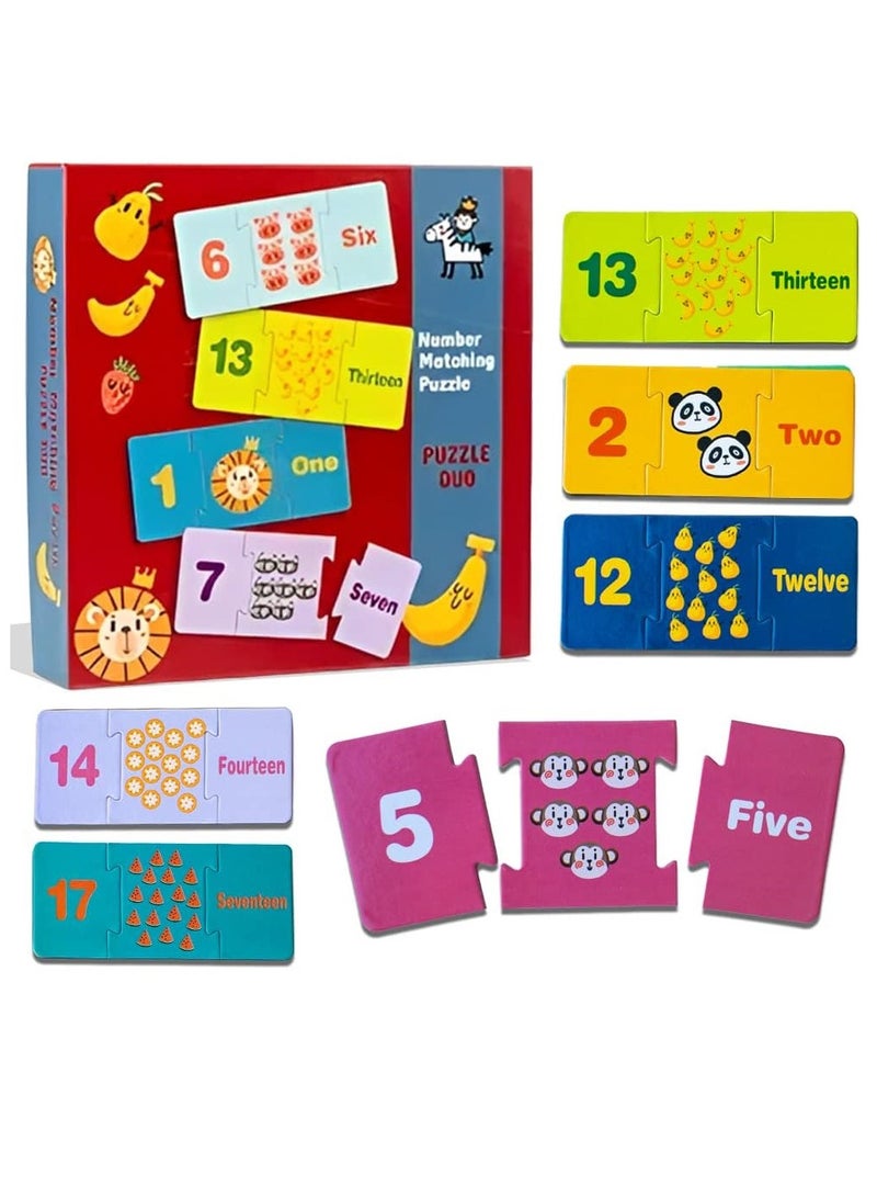 Duo Matching Puzzle Numbers | Kids Jigsaw Educational Learning Toy | Fun Number Recognition Puzzle - Image 1