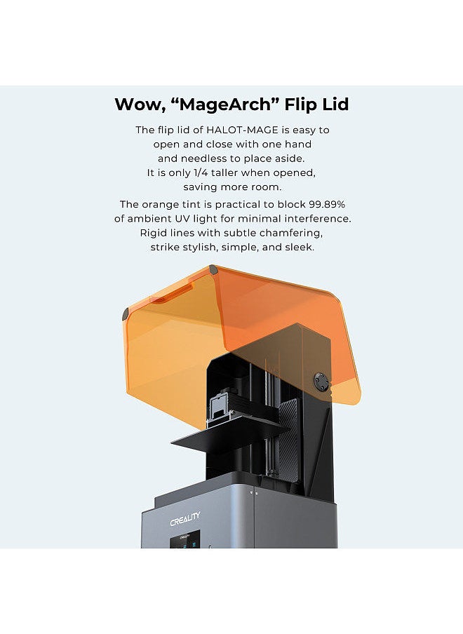 Creality 3D - HALOT-MAGE 3D Printer LCD UV Photocuring Resin Printer High-Precision Integral Light Dual Z-axis Rails Larger Print Size 8.97x5.03x9.05in - Image 1