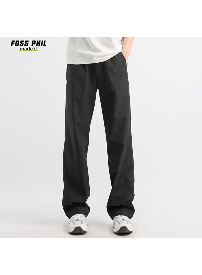 Foss Phil Black Functional Wind Pants For Men, Autumn And Winter Casual Straight-leg High-end Windproof Soft Shell Tactical Pants, 2028 Black M - Image 1