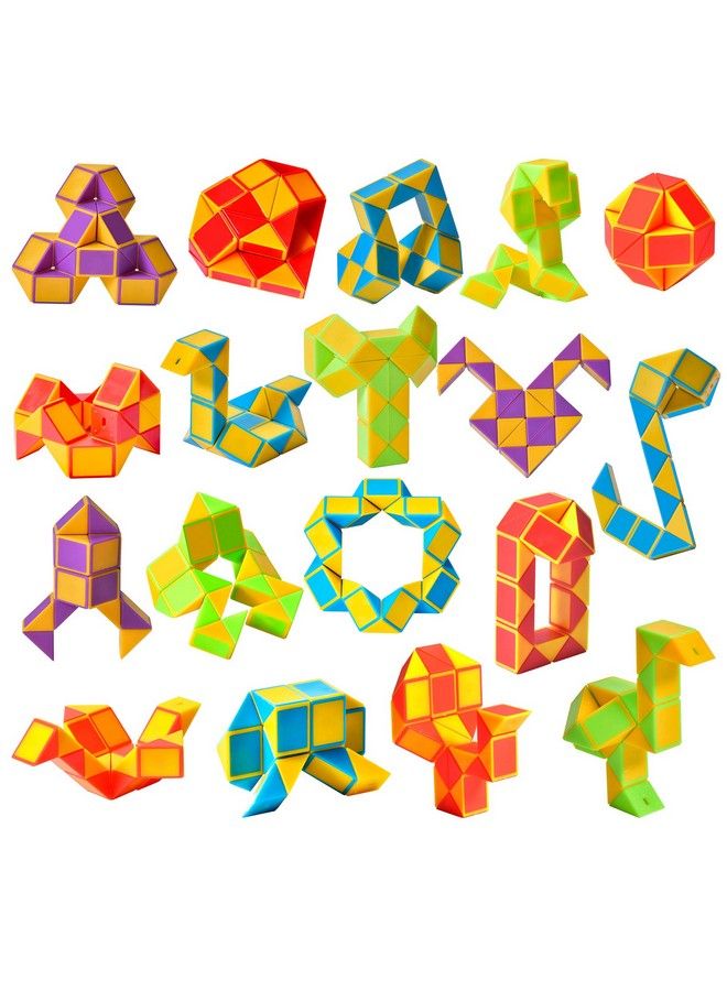18 Pack Fidget Snake Cube Mini Twist Puzzletoys For Kids Teens Stocking Stuffer, Birthday Party Favors, Goodie Bags Fillers (Yellow) - Image 2