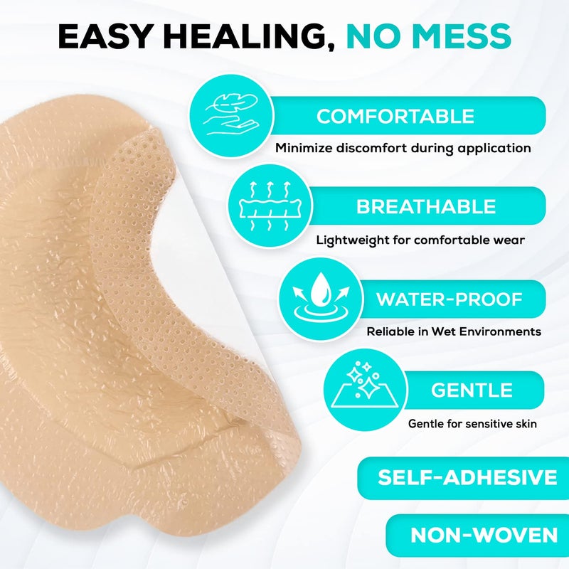 MedVance TM Silicone - Sacral Bordered Silicone Adhesive Foam Wound Dressing, Bed Sore Treatment Bandage for Sacrum, Size 7"x 7", Box of 10 dressings - Image 5