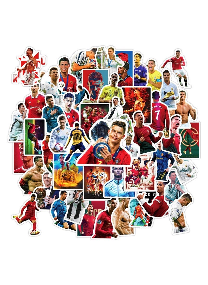 50-Piece Cristiano Ronaldo Cute Vinyl Waterproof Sticker