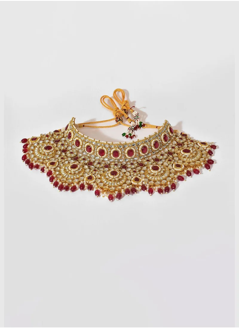 SOHI Kundan Gold Plated Necklace Set