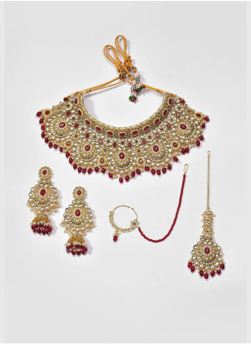 SOHI Kundan Gold Plated Necklace Set