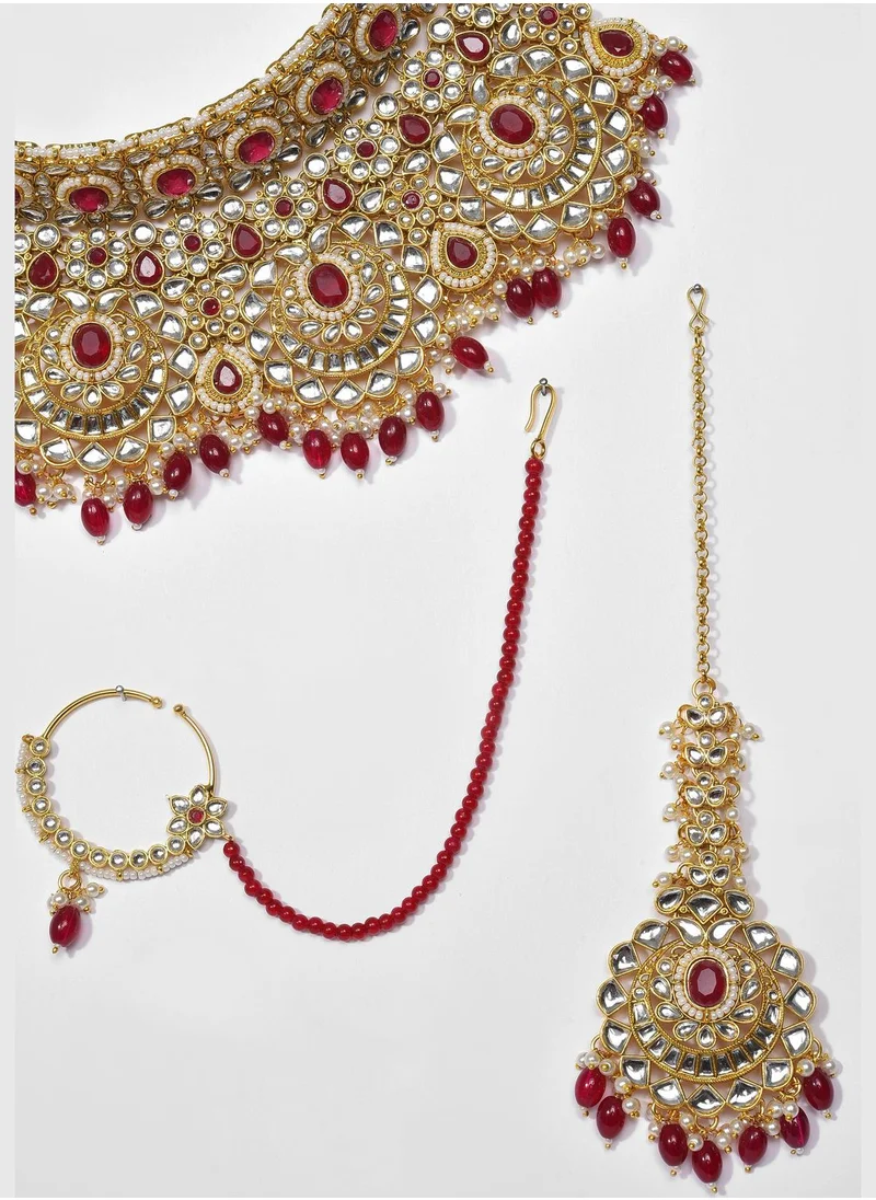 SOHI Kundan Gold Plated Necklace Set