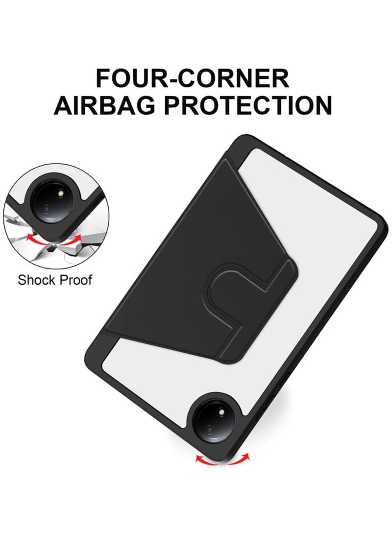 VKL - Rotating Case Compatible with Xiaomi Redmi Pad SE 8.7 Inch (2024),with Pen Holder, 360 Degree Rotation Protective Stand Cover Clear Back, Auto Wake/Sleep (Black) - Image 1
