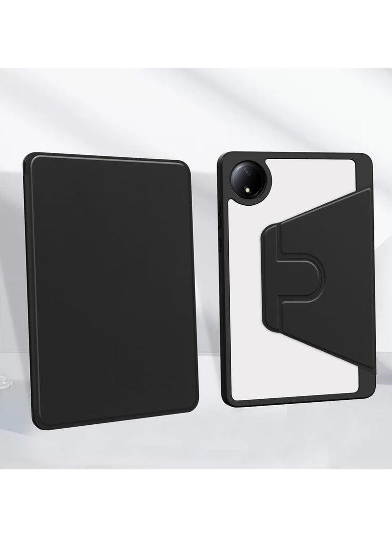 VKL - Rotating Case Compatible with Xiaomi Redmi Pad SE 8.7 Inch (2024),with Pen Holder, 360 Degree Rotation Protective Stand Cover Clear Back, Auto Wake/Sleep (Black) - Image 1