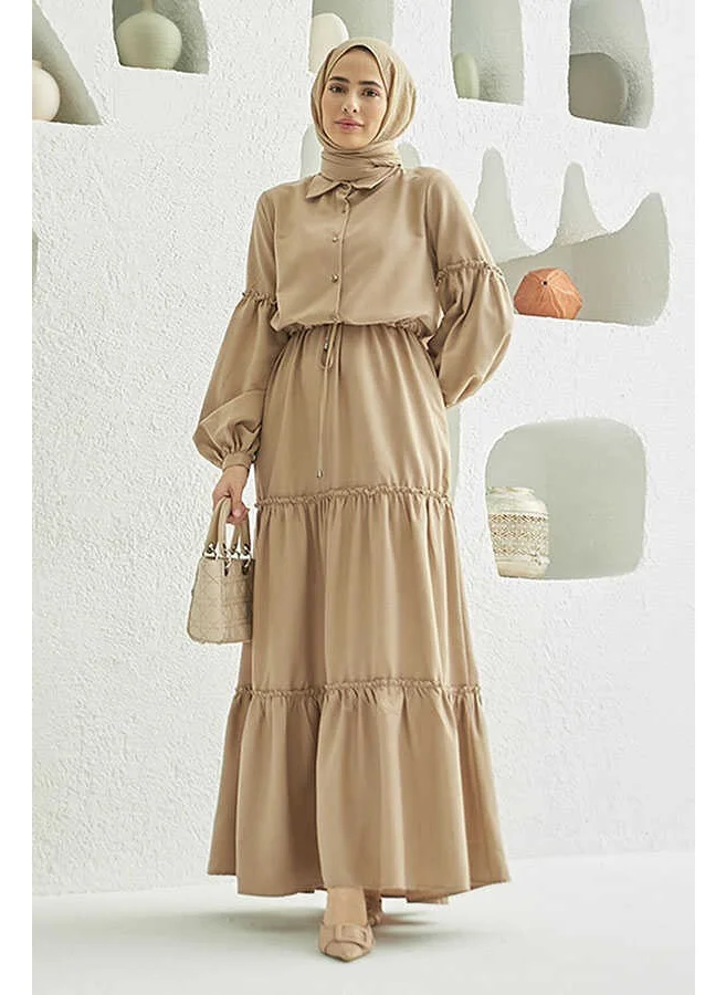 Neways 6567-CARLA Pleated Dress Beige