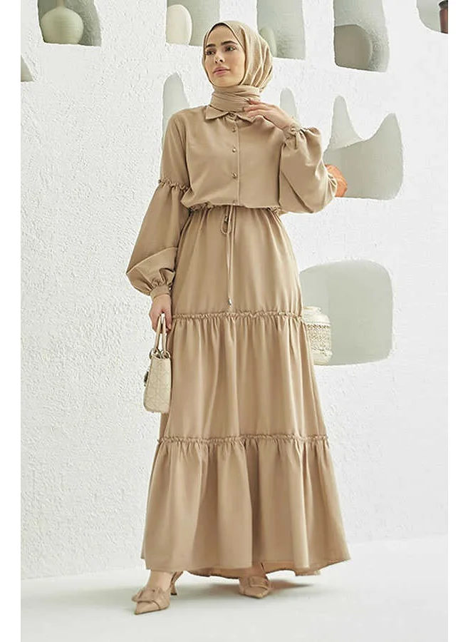 Neways 6567-CARLA Pleated Dress Beige