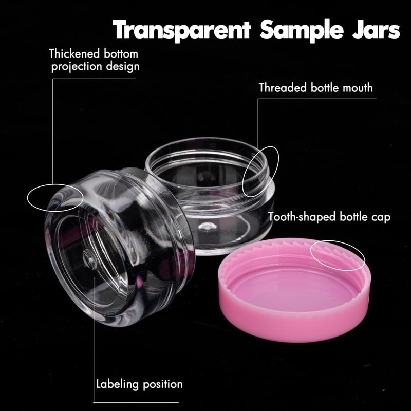 GOLACKY 50 Count Mini Sample Jars with Lids, Tiny Empty Lip Balm Containers, Makeup Travel Containers with Labels, Mini Disposable Spatulas - Image 2