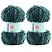 DAERBOF 2 Skeins Soft Chunky Fluffy Fuzzy Faux Fur Yarn for Crocheting Eyelash Furry Yarn for Knitting Blankets Scarves and Sweaters 35 Oz75 Yards Per RollAvocado Green - Image 2