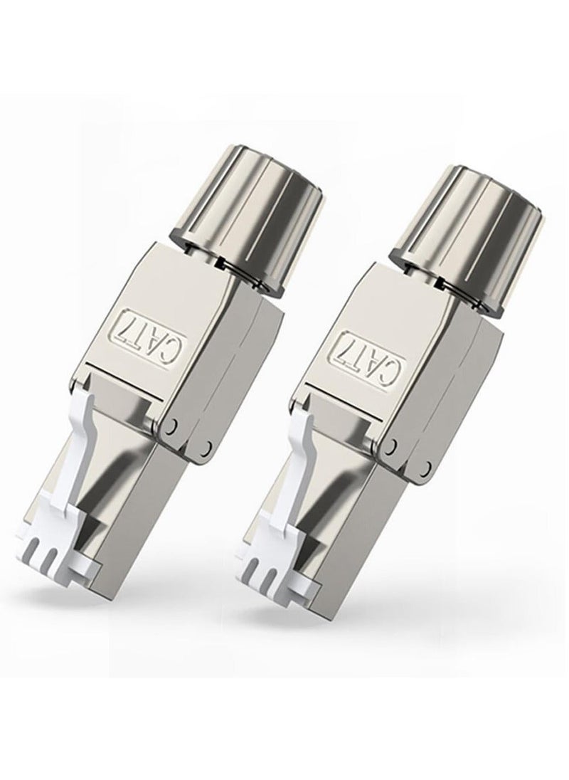 Generic - RJ45 Cat7 Connectors, Tool-Free Reusable Shielded Ethernet Termination Plugs for 23AWG SFTP UTP Cable, 10G Easy Internet Plug, Fast Field Installation (2 Pack) - Image 1