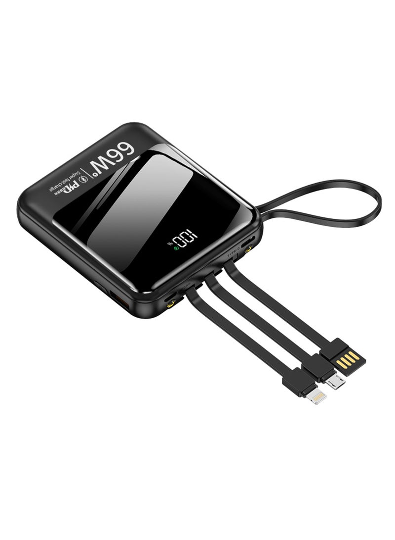 Rock Pow 10000mAh Power Bank 66W Super Fast Charging Including 4 Cables, Compatible with Samsung Galaxy S23/S22/S21/S20/S10, iPhone 14/iPhone 13/iPhone 12 Series/iPad  - Image 3