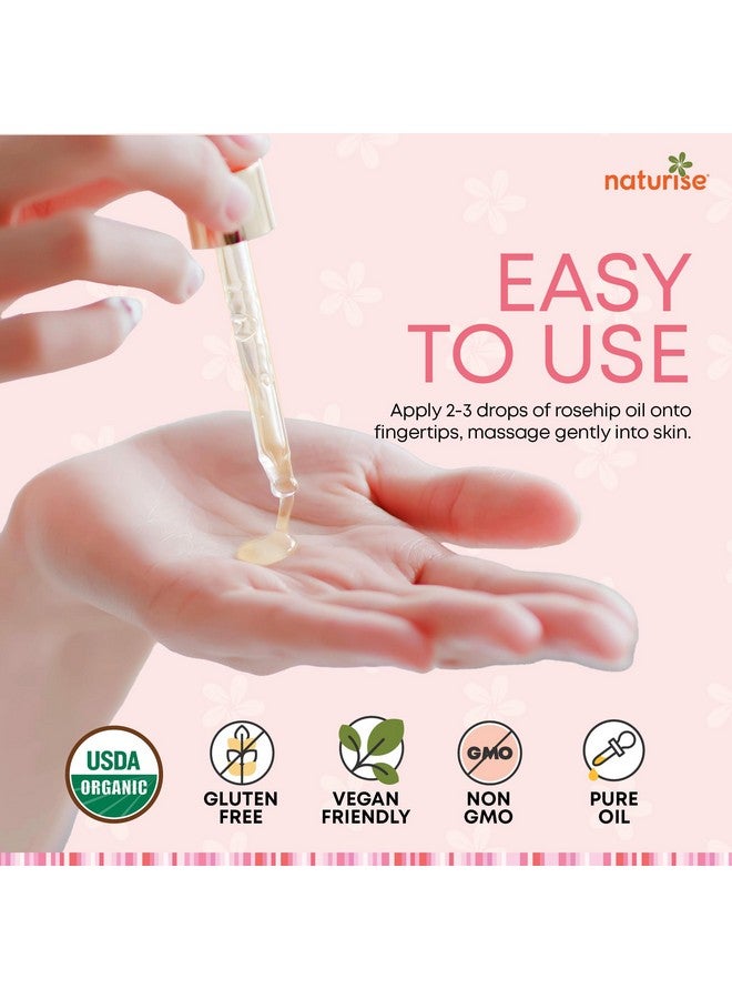 Naturise Organic Rosehip Oil for Face - Organic Cold Pressed Rose Hip Oil for Skin and Body Care - Vegan Non-GMO Gua Sha Oil - Rosa Mosqueta Oil, Rosehip Seed Facial Oil for Gua Sha Massage (1 FL. OZ.) - Image 4