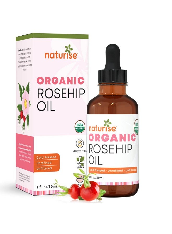 Naturise Organic Rosehip Oil for Face - Organic Cold Pressed Rose Hip Oil for Skin and Body Care - Vegan Non-GMO Gua Sha Oil - Rosa Mosqueta Oil, Rosehip Seed Facial Oil for Gua Sha Massage (1 FL. OZ.) - Image 1