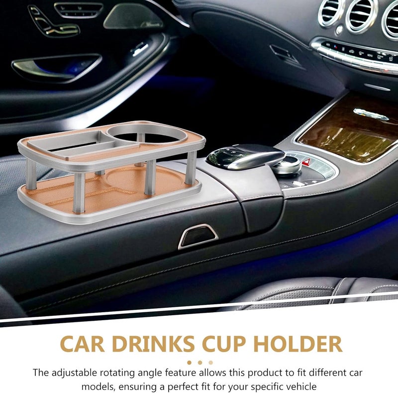 STOBAZA Car Beverage Cup Holder with Phone Stand, Plastic Water Bottle Holder for Car Dashboard, Multifunctional Metallic Cup Storage Organizer for Vehicle Interior Accessories - Image 3