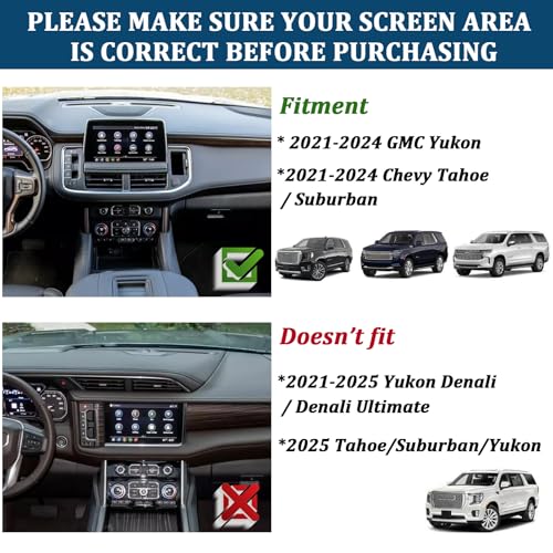 TOPINSTALL Wide Dash Tray Compatible with 2021-2024 Chevy Tahoe Suburban/GMC Yukon Accessory, 2 Compartments Dashboard Organizer Sunglasses Phone Tissue Holder (Not for Denali/Denali Ultimate & 2025) - Image 4