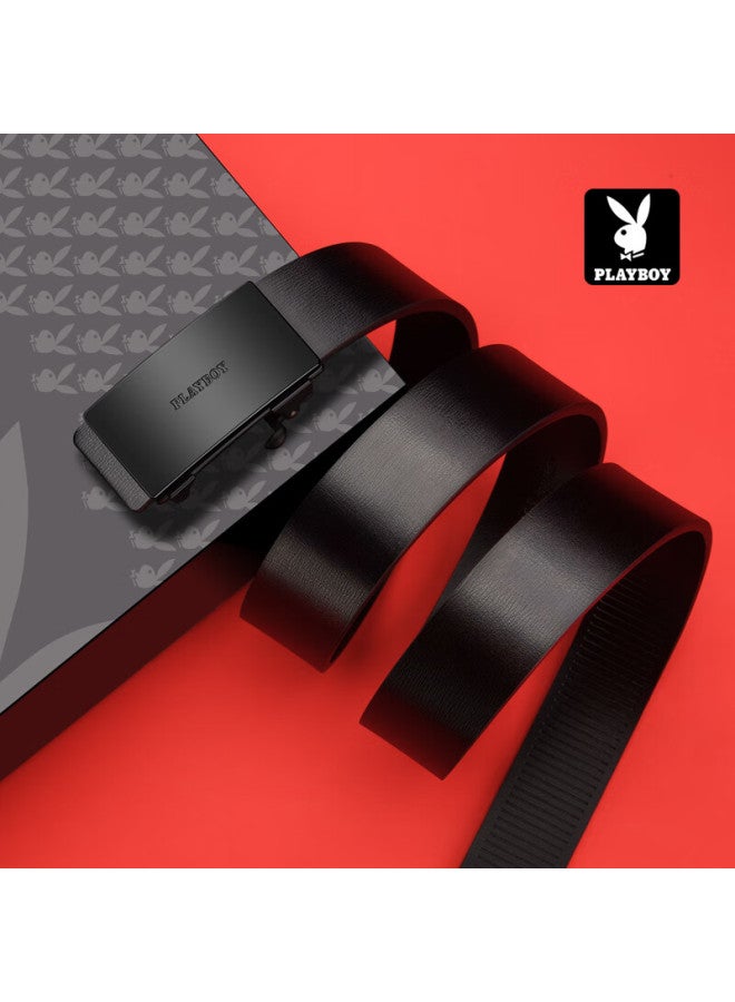 Playboy Men's Automatic Buckle Leather Belt Casual Inner Wear Young Style Waistband Gift For Boyfriend Father Birthday Valentine's Day - Image 4