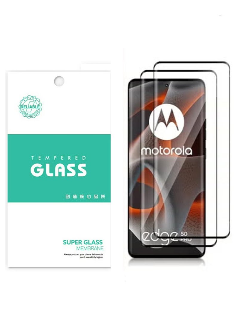 Generic - 2 pack screen protector for Moto Edge 50 Pro [support fingerprint unlock], High definition transparent anti-scratch, no bubbles, easy to install - Image 1