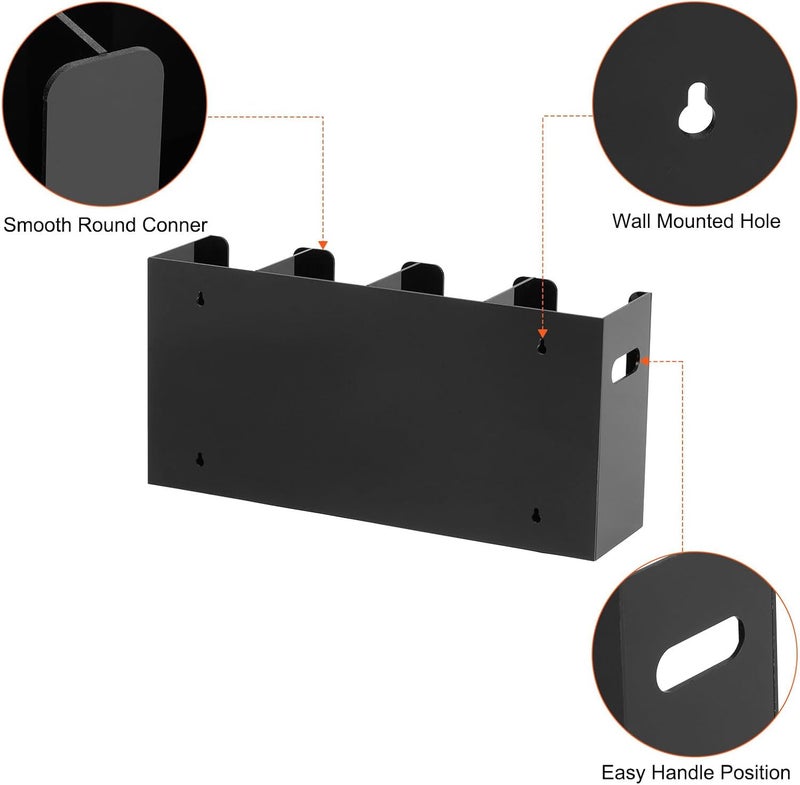 TPGP sourcing map Wall Mount Disposable Coffee Cup Dispenser with Handles - 4 Compartments, Black - Image 3