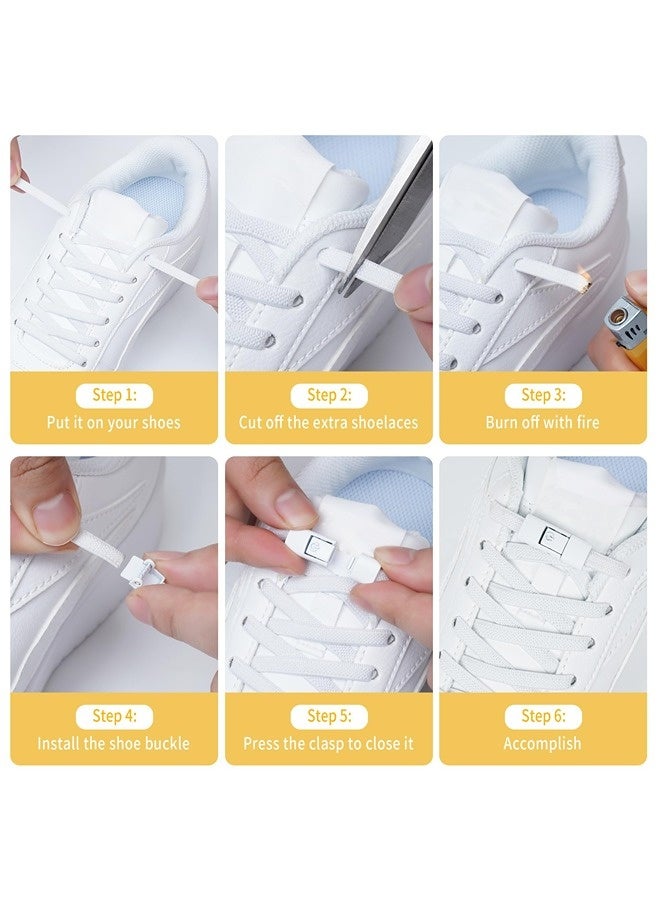 شيبشيب أربطة حذاء مطاطية بدون ربط للأطفال والكبار، أربطة حذاء قابلة للتعديل بدون عقد - Image 4