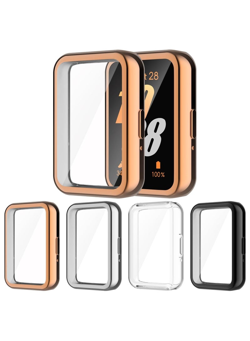 Captaintech 4 Pack Watch Screen Protector Compatible with Samsung Galaxy Fit 3 SM-R390 Cases, Soft TPU Face Cover Scratch Resistant Full Protective Bumper Set Ultra-Thin Smartwatch Accessories - Image 1