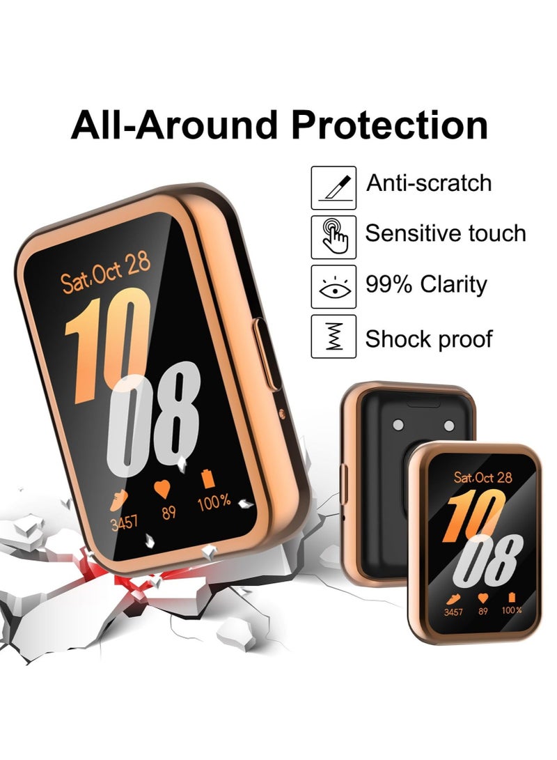 Captaintech 4 Pack Watch Screen Protector Compatible with Samsung Galaxy Fit 3 SM-R390 Cases, Soft TPU Face Cover Scratch Resistant Full Protective Bumper Set Ultra-Thin Smartwatch Accessories - Image 3