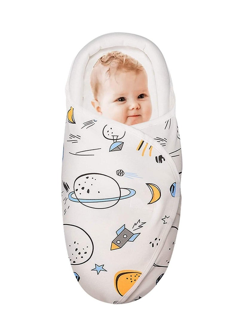 Y&D SYOSI Swaddle Blankets, Baby Wrap for Newborn Pure Cotton with Head-Protecting & Head-Supporting Function 0-3 Months (White)  - Image 1