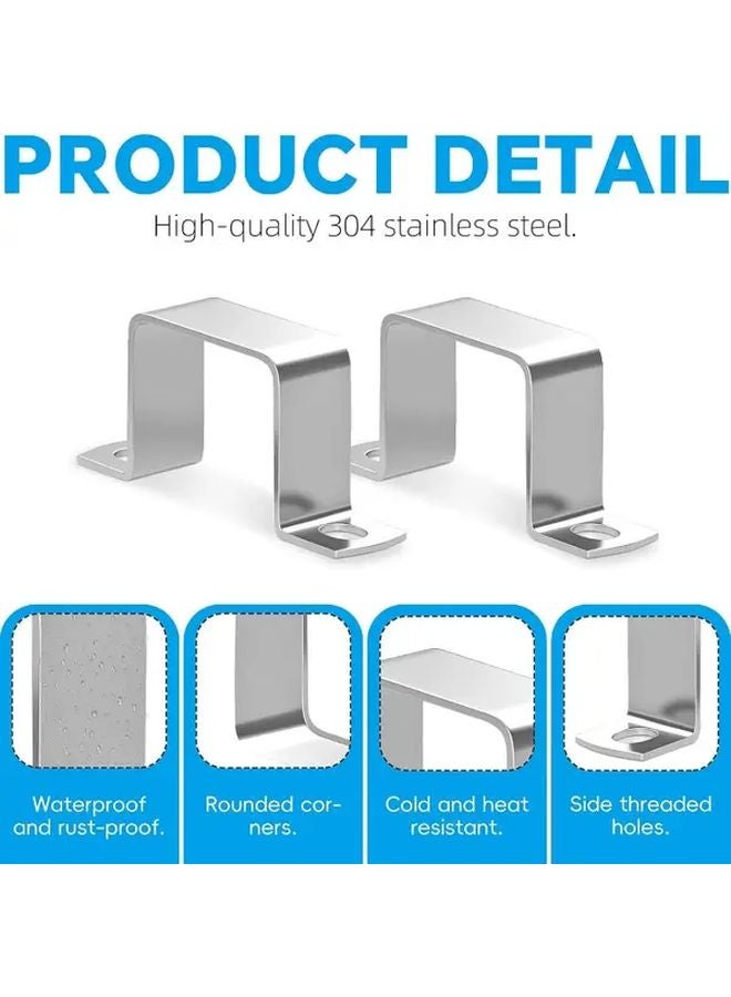 8PCS 304 Stainless Steel Heavy Duty Pipe Clamps Corrosion Resistant For Plumbing HVAC DIY - Image 1