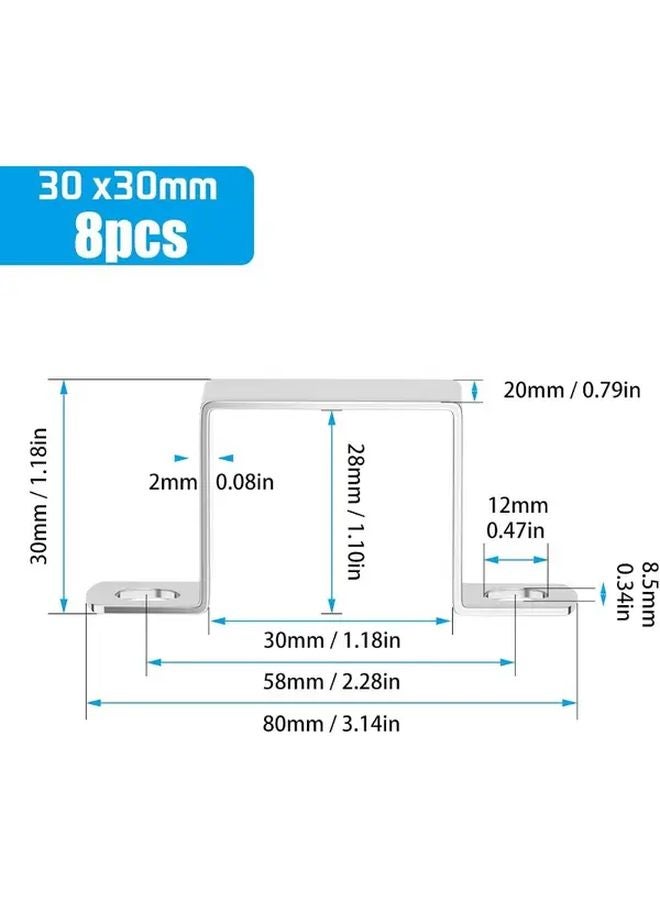 8PCS 304 Stainless Steel Heavy Duty Pipe Clamps Corrosion Resistant For Plumbing HVAC DIY - Image 3