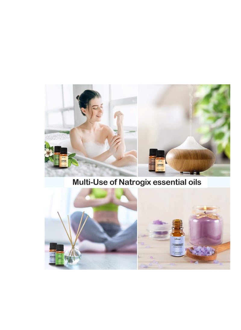 Natrogix - Greenlem Treasure Essential Oils - Top 9 Therapeutic Grade 100% Pure Essential Oil Set 9/10ml Tea Tree, Lavender, Eucalyptus, Frankincense, Lemongrass, Lemon, Rosemary, Orange, Peppermint - Image 1