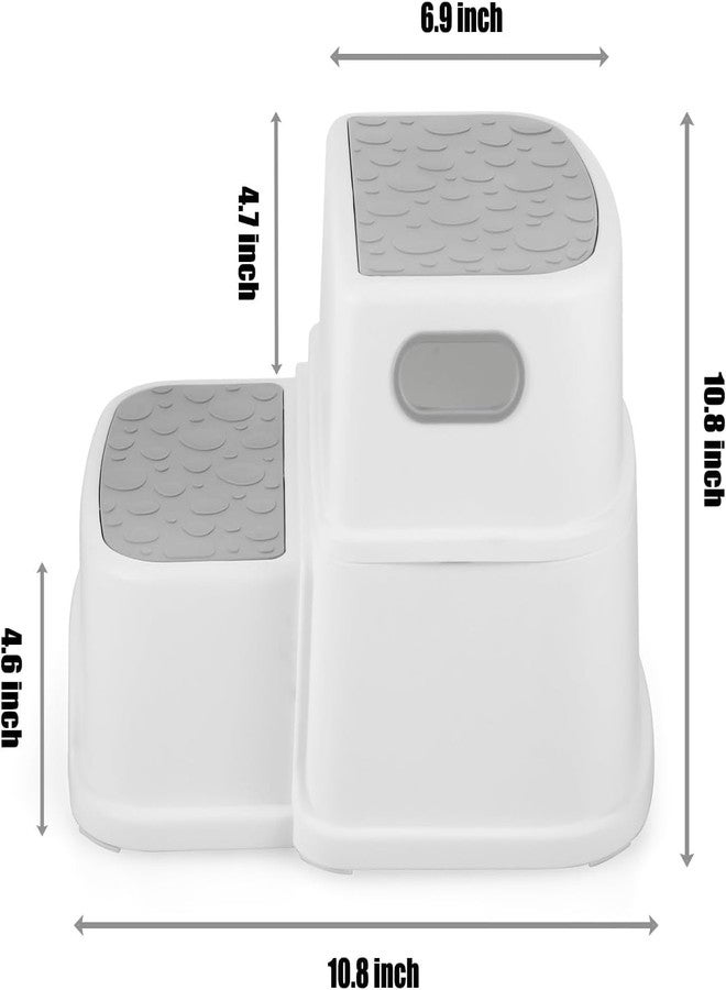 Meneflix Double Up Step Stool for Kids, Sturdy Toddler Two Step Stool for Bathroom, Kitchen and Toilet Potty Training, Anti-Slip & Anti-Tipping Design, Holds up to 200lbs - Image 4