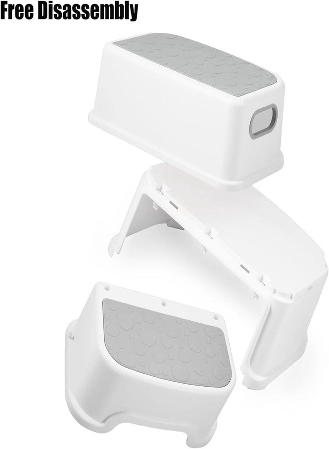 Meneflix Double Up Step Stool for Kids, Sturdy Toddler Two Step Stool for Bathroom, Kitchen and Toilet Potty Training, Anti-Slip & Anti-Tipping Design, Holds up to 200lbs - Image 3
