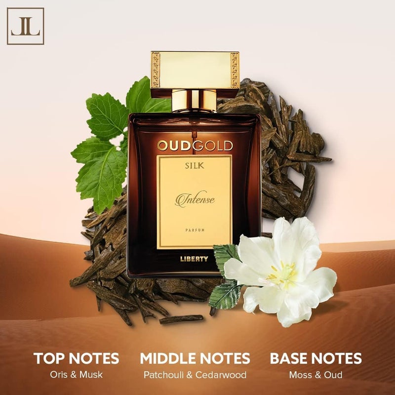 Liberty عطر ليبرتي بريميوم عود فاخر مغري يدوم طويلاً (3 أيام) عود جولد سيلك إنتنس بارفان للرجال والنساء (100 مل/3.4 أونصة) ، مصمم في فرنسا، نغمات خشبية - Image 2