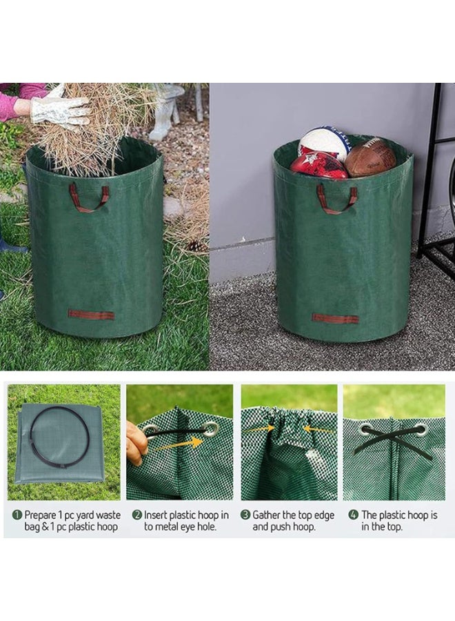 أكياس نفايات الحديقة ، حقيبة جمع الأوراق الثقيلة ، 272 لتر ، 3 أكياس صناعية مقبضات وقماش ، قابلة لإعادة الاستخدام - Image 5