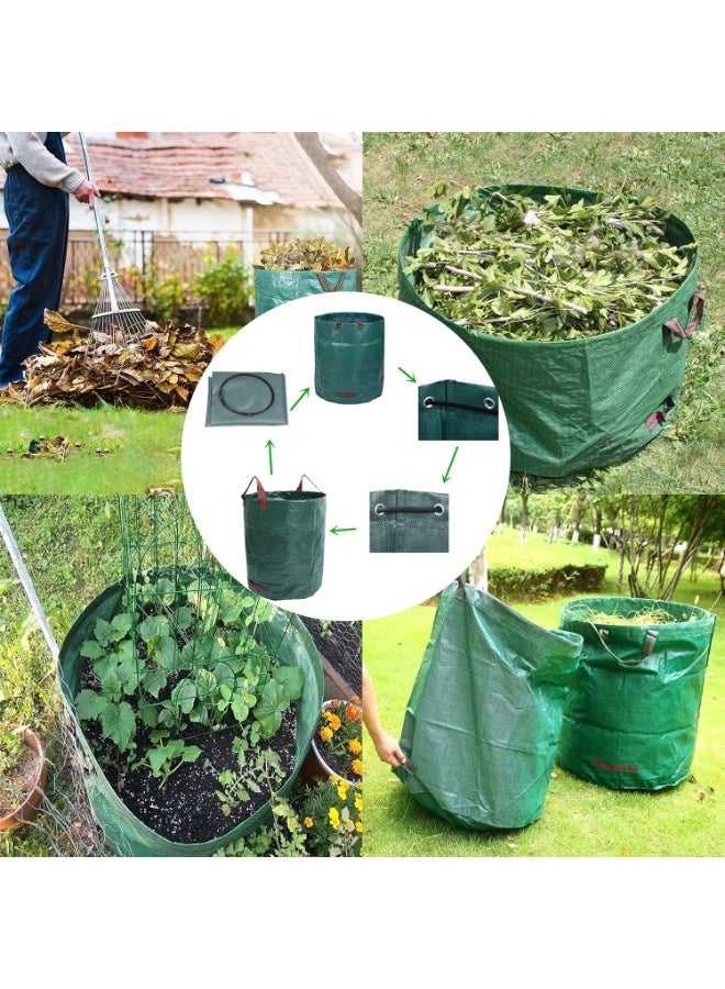أكياس نفايات الحديقة ، حقيبة جمع الأوراق الثقيلة ، 272 لتر ، 3 أكياس صناعية مقبضات وقماش ، قابلة لإعادة الاستخدام - Image 4
