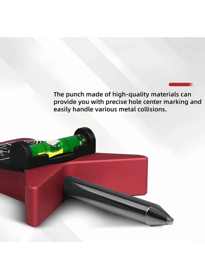 Red Durable Pipe Center Finder Tool With Y Shaped Base And Dial Bubble Level - Image 3