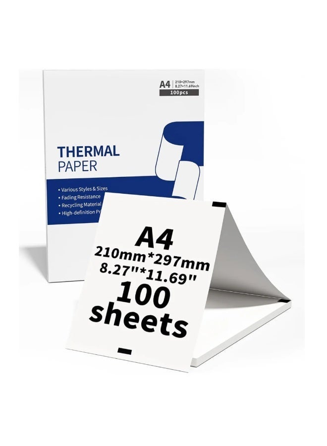 A4 Thermal Paper, 210mm x 297mm, 100 Sheets