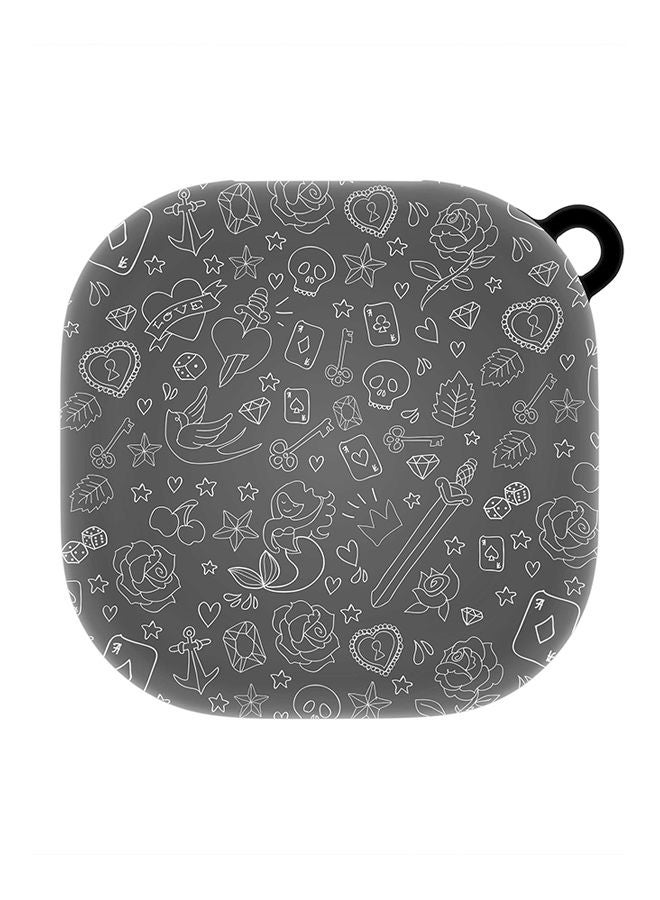Stylizedd StylePods Custom Case Samsung Galaxy Buds Pro (2021) / Buds Live Case With Anti-Lost Keychain - Doodles - Image 1