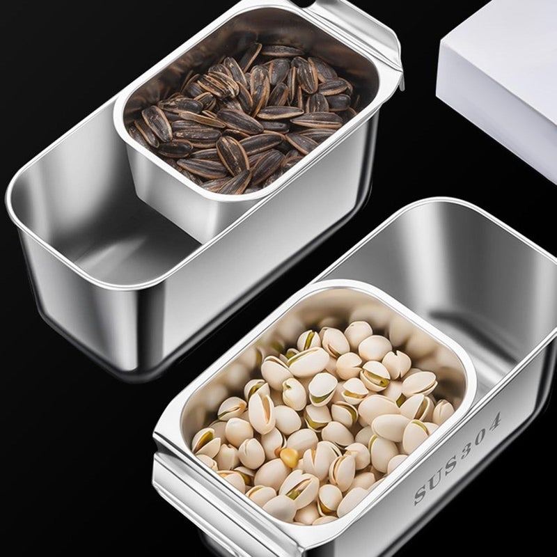 304 Stainless Steel Snack Box With Removable Divider And Lid Compact For School Travel And Work - Image 3
