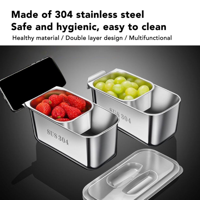 304 Stainless Steel Snack Box With Removable Divider And Lid Compact For School Travel And Work - Image 5