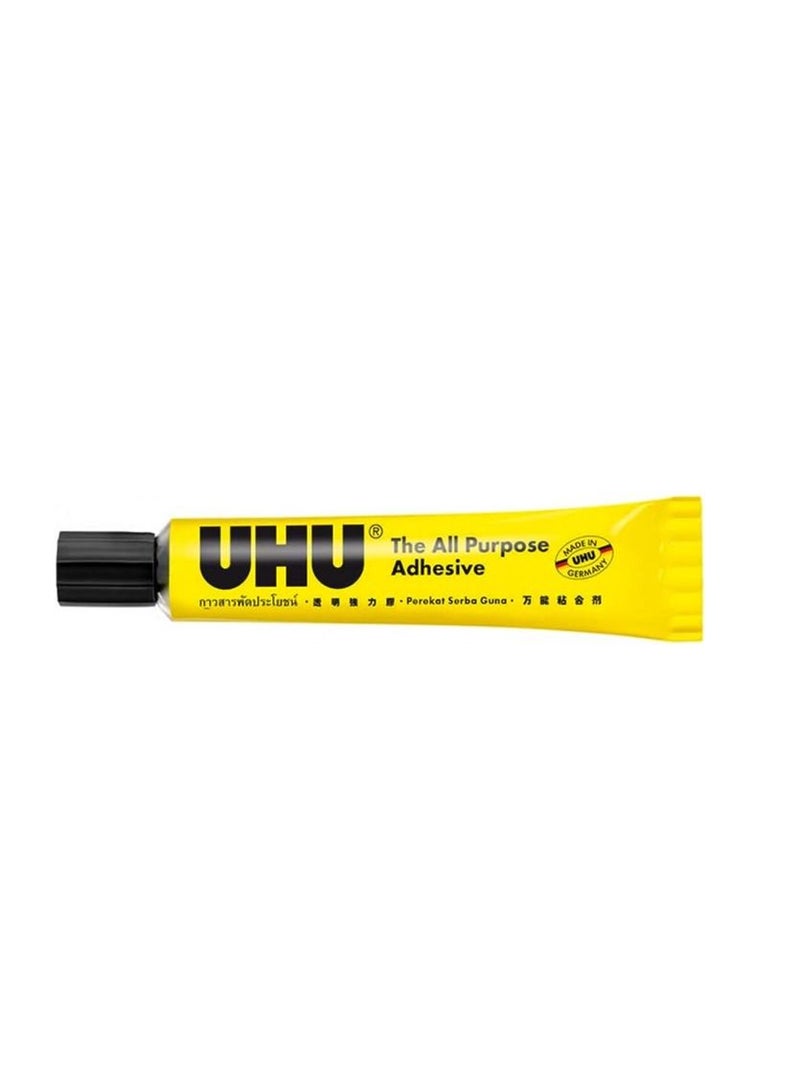 UHU 12-Pieces All Purpose Adhesive, 20 ml Yellow/Black - Image 2