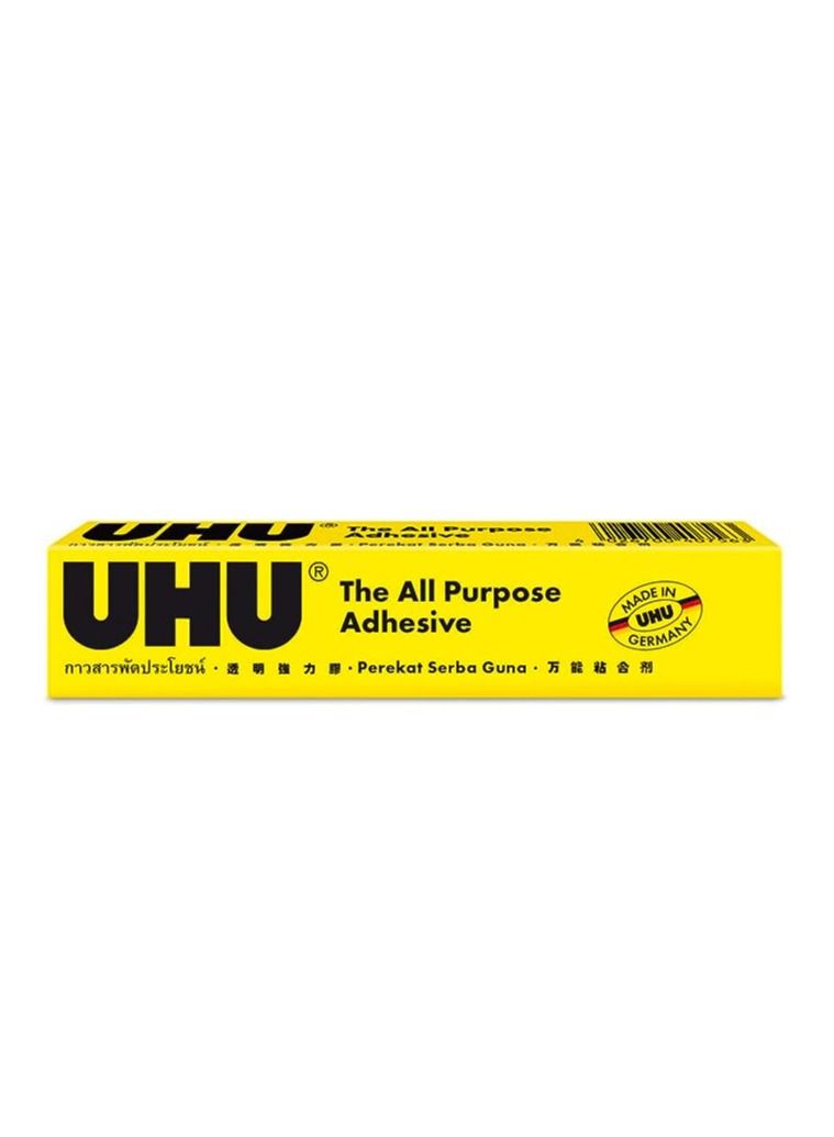 UHU 12-Pieces All Purpose Adhesive, 20 ml Yellow/Black - Image 1