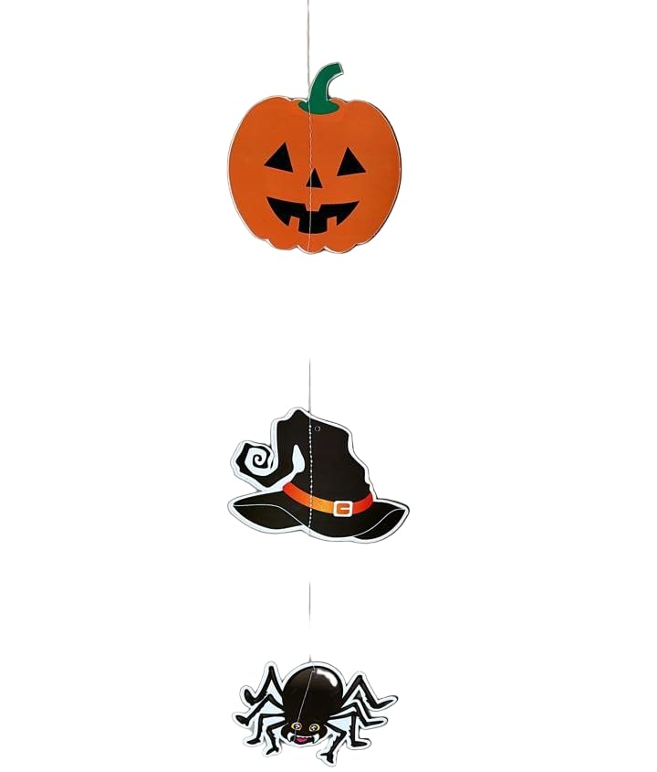 Jagmag Pumpkin Spider Ornament Paper Hanging 138cm in Door Wall Hanging Decoration for Halloween Banner Witch Flag Hanging Decoration Halloween Door Sign Halloween FlagHalloween Decoration BAnner