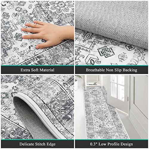 Pauwer Boho Hallway Runner Rug 2x10 Washable Entryway Area Rugs Non Slip Farmhouse Vintage Floor Mat Carpet Runner for Hallways Laundry Room Kitchen Bathroom Bedroom - Image 3