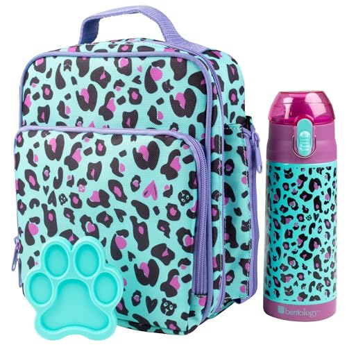 Bentology Kids Lunch Bag Set Pink Unicorn- Thick Padded Handle, Insulated Tote, Reusable Hard Ice Pack & Insulated Stainless Steel Water Bottle-Keeps Lunch Fresh Longer, Back to School Lunchbox - Image 1