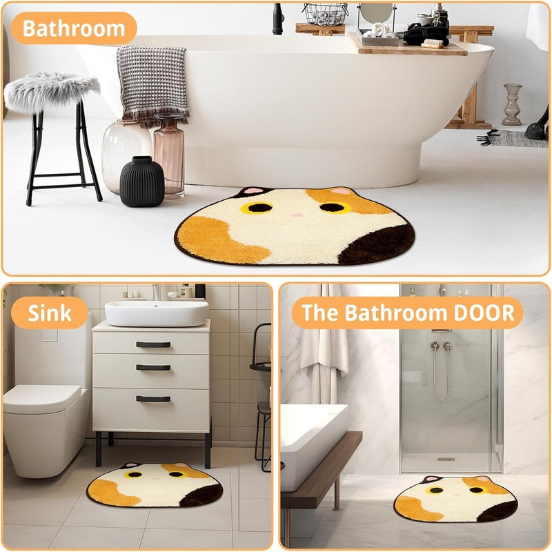 Soft Cat Printed Bathroom Floor Mat Non-Slip Absorbent Foot Mat Home Decorative Mat - Image 3